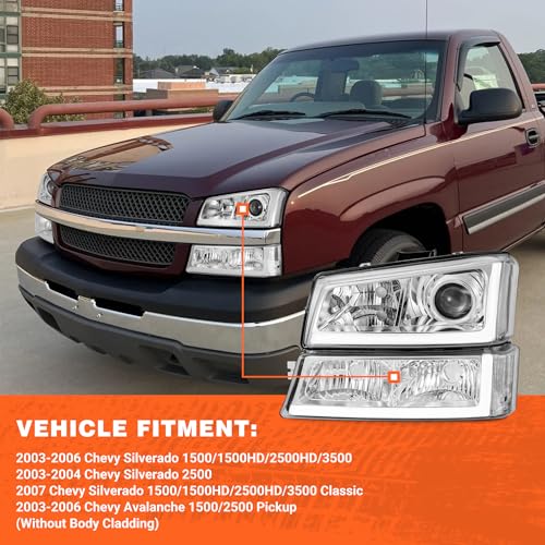 Image of for 2003-2007 Chevy Silverado Headlights With DRL