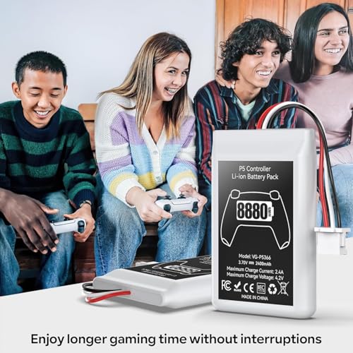 Image of New World Replacement Battery Pack for PS5 Controller, 8880mWh High Capacity, Rechargeable Li-ion Battery Pack for PS5 Controller - 1 pc
