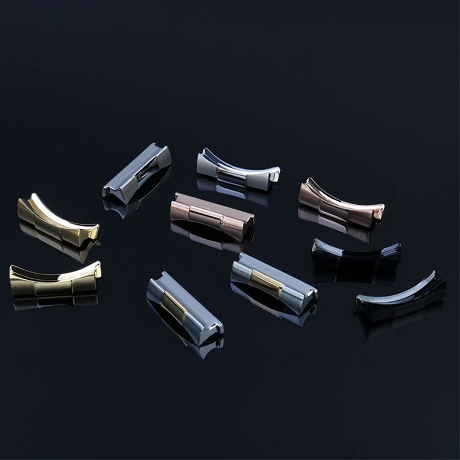 GUMMMY 20 mm masywne zakrzywione stalowe ogniwo czołowe tylko do zegarka Rolex pasek gumowy skórzany pasek bezszwowe połączenie, 20mm, Agat