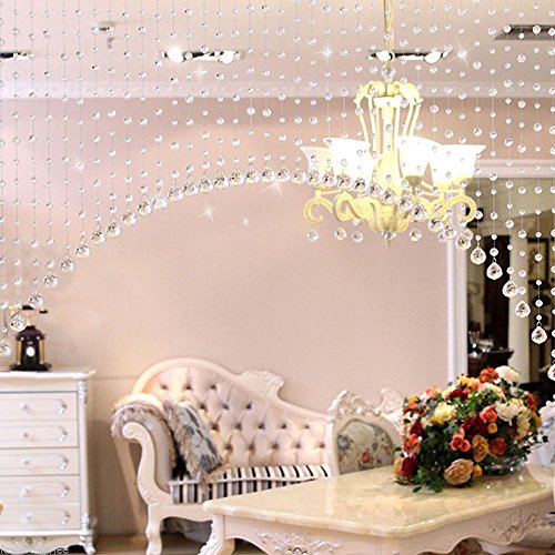 GANE-SHLIGHTS GL 20 String, 100% Glass Drops, Acrylic Bead, String Hanging Crystal Curtain 20 String Suitable to 3 to 4 Feet Width