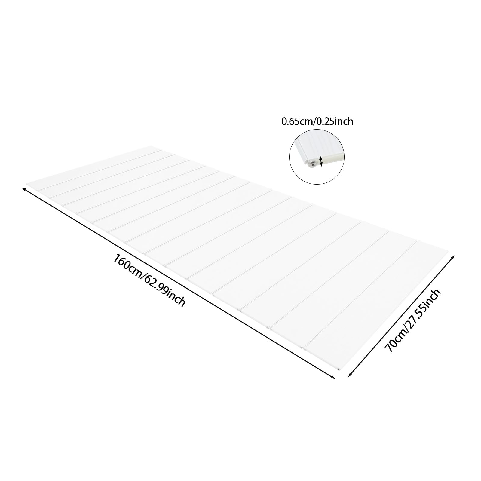 Housse de baignoire pliable, 160 x 70 cm, imperméable et résistante à la poussière, en PVC, isolation pour baignoire et spa, charge maximale 5 kg (blanc)