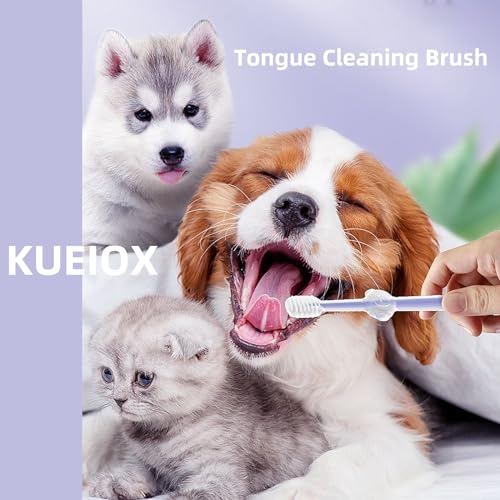 Image of Dog Toothbrush Kit，8 Pcs Dog Cat Teeth Cleaning Finger Toothbrush for Dogs,3 Sided Pet Puppy Toothbrush and Finger Brush for Small Medium Large Dogs Cats Teeth,All in One Storage Case-Purple