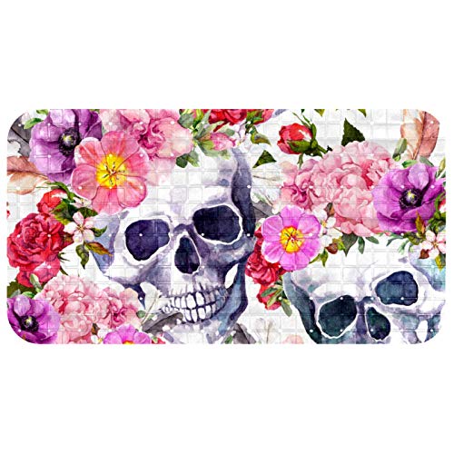 Alfombrilla para bañera infantil rosa de 68x37 cm con diseño de calavera 2