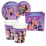 Kit Coordinato Set Completo Tavola per Feste di Compleanno K-Pop Demon Hunters, Include Pi...