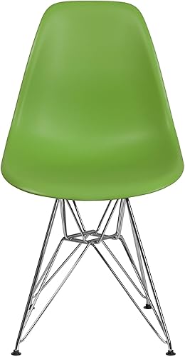 Miniatura 5 de Flash Furniture Elon Series Silla de plástico verde con base cromada Verde,Gris (Moss Gray),marino,Naranja,https://www.amazon.com/dp/undefined