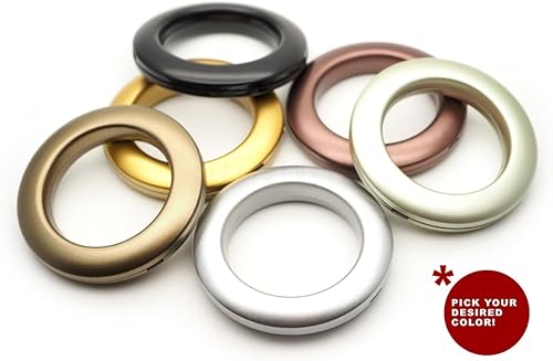 Miniatura 7 de CRAFTMEMORE Ojales de cortina de plástico de 1-916 pulgadas (1.575 in) de diámetro interior, anillos de ojal con clip, ojales para cortinas para el