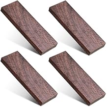 Sasylvia 4 Pcs Black Knife Handle Scales Ebony Lumber Wood Timber Knife Handle Material Scales Plate Natural Wood Lumber Blank for DIY Music Instruments Tools Crafts, 4.7 x 1.6 x 0.4