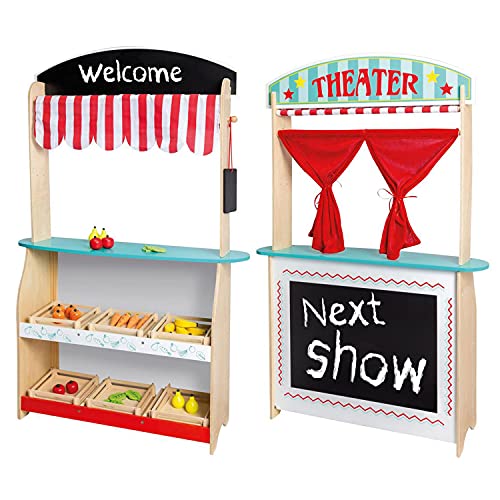 Jouéco 2 en 1 Lugar y Tienda con Accesorios, Multicolor (80039)