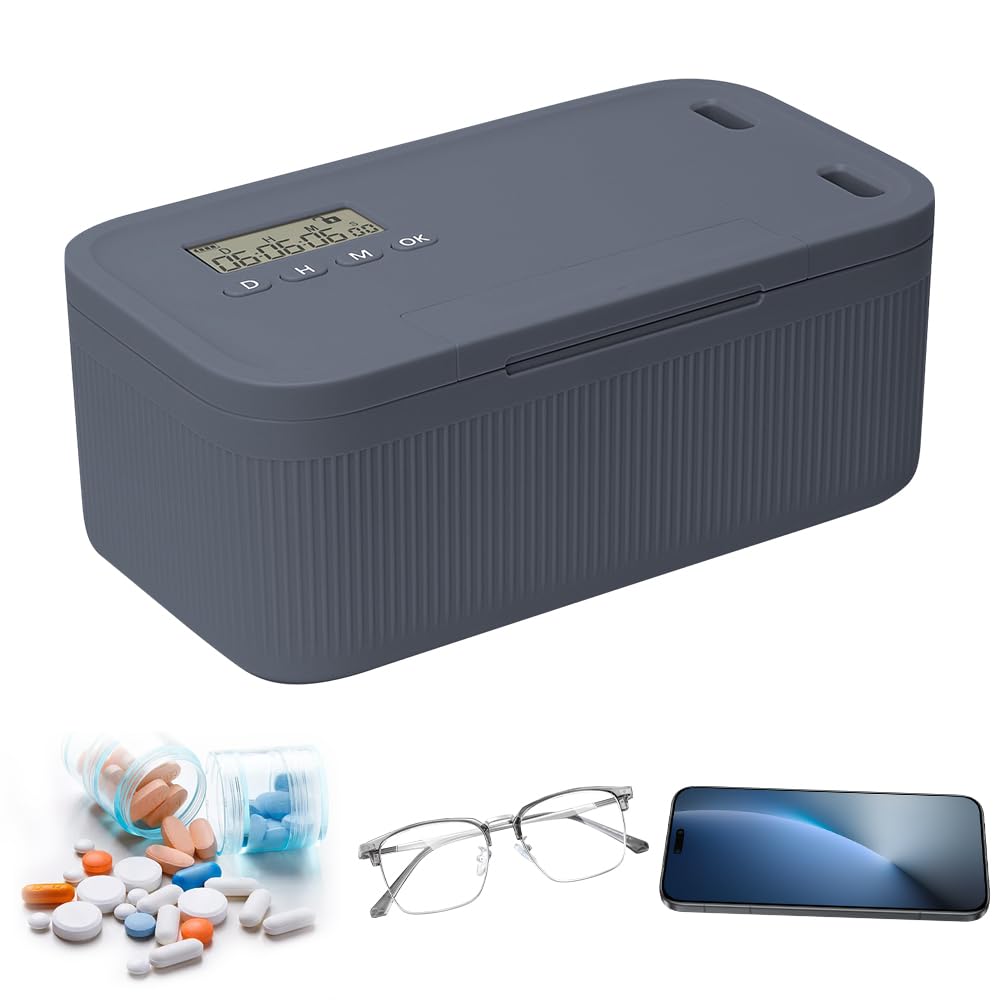 Safe Timed Lock Box, Handy Safe mit Zeitschloss, Handy Gefängnis mit Timer, Zeitverriegelungsbehälter mit 2 Arbeitsmodus, Patientenmedikation, Suchtmanagement, 23,9x13,1x 9,6 cm