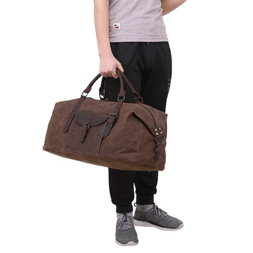 Bolso de Equipaje de Mano para Hombre Bolsa de Viaje Fin Semana Gran tamaño la Moda del Minimalista Hombro Bolso Mano Bolsa Noche Equipaje Gimnasio Sport Unisex para Mujeres Hombres(Coffee)