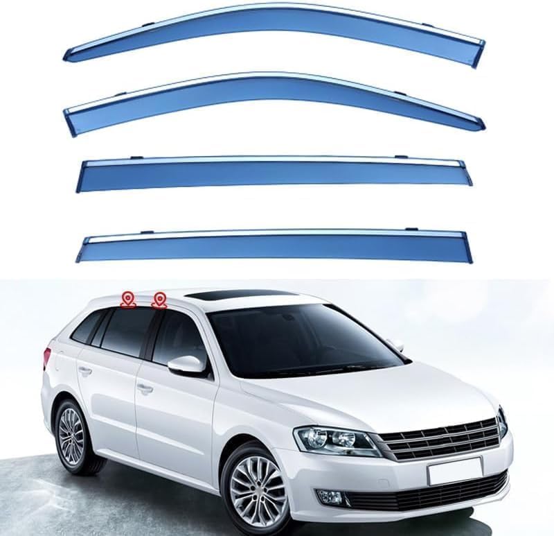 Window Visor Compatible for Vw Range LANGZHOU MK2-18 2013-2017 Side Shatterproof Sun Visor,Window Wind Deflectors Rain Sun Guard Visor.