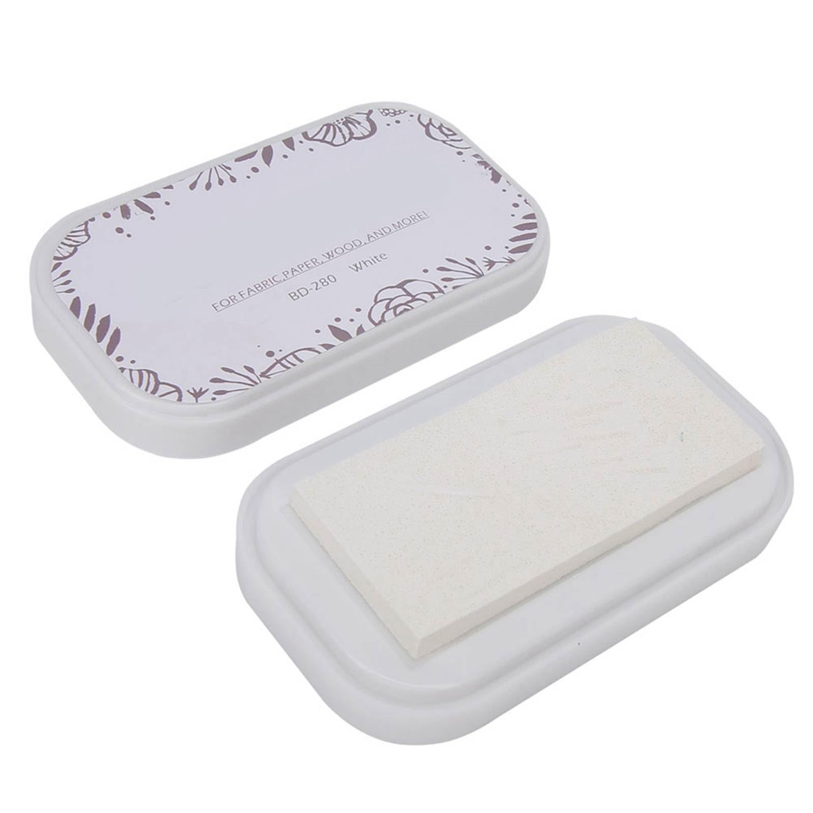 Cocoarm Poduszka z Tuszem DIY, Kolorowa Gąbka, Nie Zmywalna, do Stemplowania na Papierze, Płótnie, Drewnie, z Efektem Pudru do Wytłaczania (BD-280 porcelana biała)