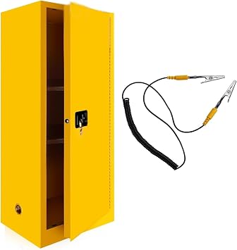 Flammable Liquids Storage Cabinet 12 Gallon Chemical Safety Cabinet Thickened Galvanized Steel Fireproof Cabinet for Industrial & Commercial UseRed,4 Gal