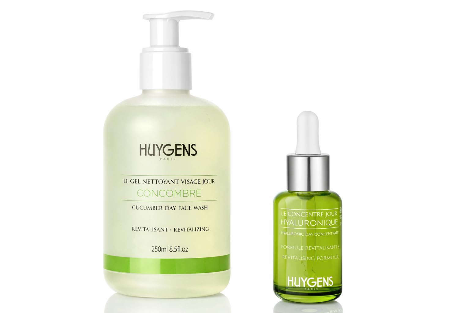 HUYGENS Morning Duo -Gel Nettoyant Visage Revitalisant Concombre & Sérum Acide Hyaluronique Visage