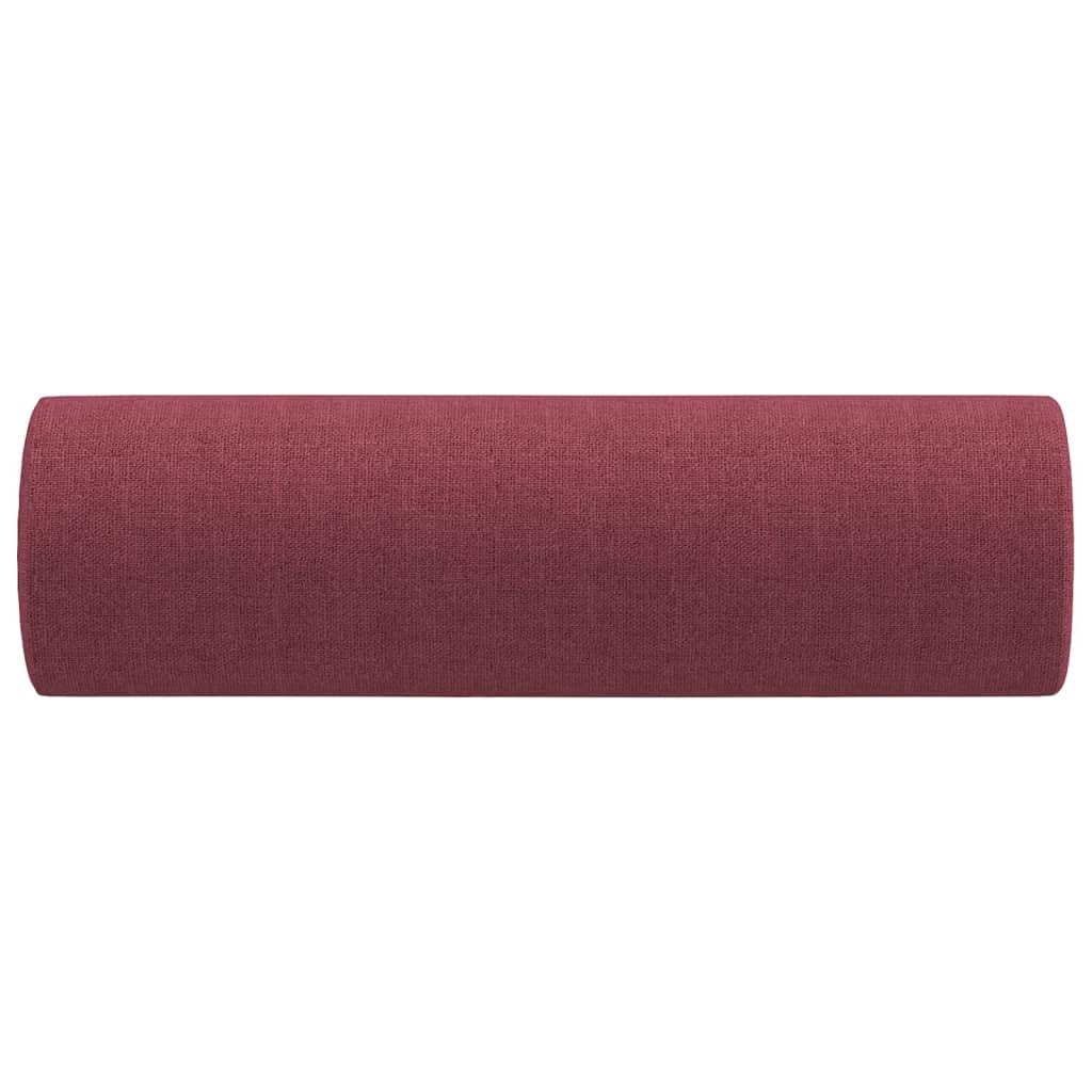 Zierkissen 2er Set Weinrot Ø15x50 cm Stoff, waschbare Dekokissen für Wohnzimmer, Sofa, Bett, Sessel, langlebiges Material, mit Reißverschluss, modern, kuschelig