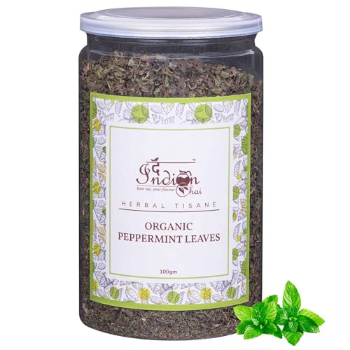 Image of The Indian Chai - Organic Peppermint Tea 100g | Caffeine-Free Herbal Aromatic Mint Infusion | Refreshing Mint Burst for Night Time Relaxation