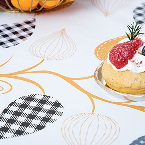 Dwellaid Christmas Tablecloth Disposable Tablecloth Vinyl Tablecloth With Flannel Backing Oilcloth Tablecloth Waterproof Tablecloth (Fall Ivory, 70 Inch (4-6 Seats)) #TOP6