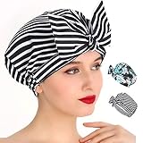 Shower Cap for Women, 2- Pack, Stylish Waterproof High-Grade Shower Cap, Reusable Luxury Shower...