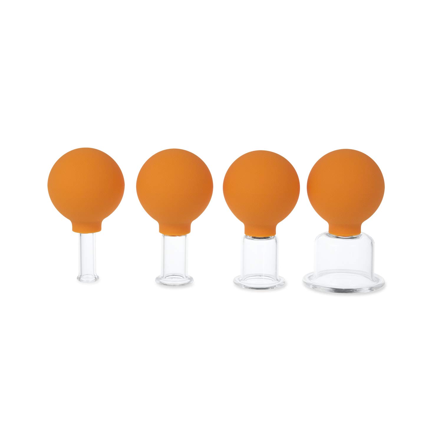 AFH Schröpfgläser Premium mit Bulk 4er Set in Box | Typ 1 - Zylinder | Blau oder Orange (Orange)