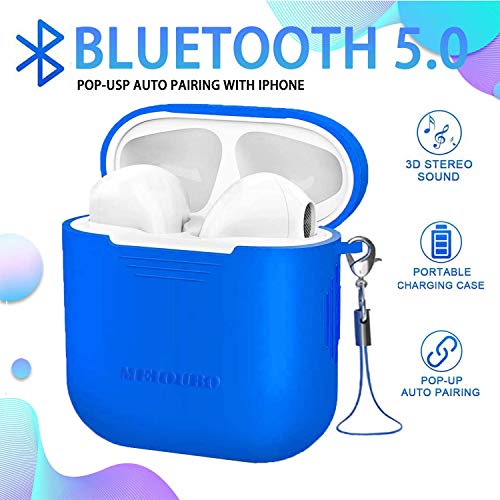 Bluetooth 5.0 Headphones Wireless Earbuds with Charging Case in Silicone, Sports in-Ear 3D