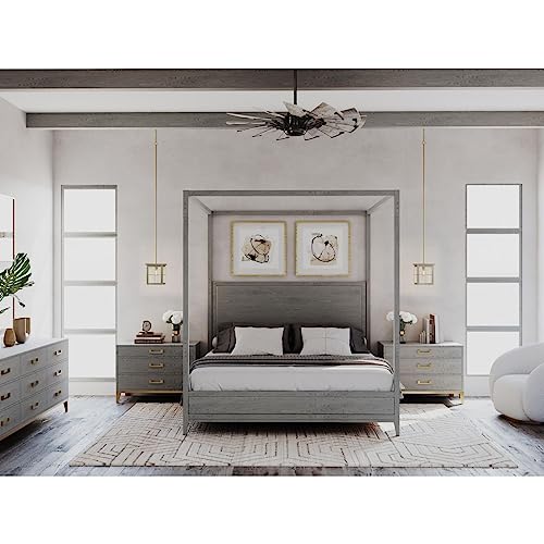 Image of Progress Lighting Springer Collection DC Motor Farmhouse Windmill Ceiling Fan, Matte Black, 12-Blade (52 inch W x 17-3 /8 inch H) P250065-31M