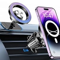 Coolpow Handyhalterung Auto für Magsafe Autohalterung【20x N55 Magnet】Handy Halterung Auto Zubehör Innenraum【360° Drehbar】Magnetische Auto Handyhalterung Lüftung für iPhone 16 15 14 13 12 Magsafe Hülle
