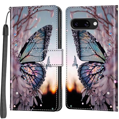 Étui antichoc Google Pixel 9A avec fermeture magnétique et protection à rabat papillon