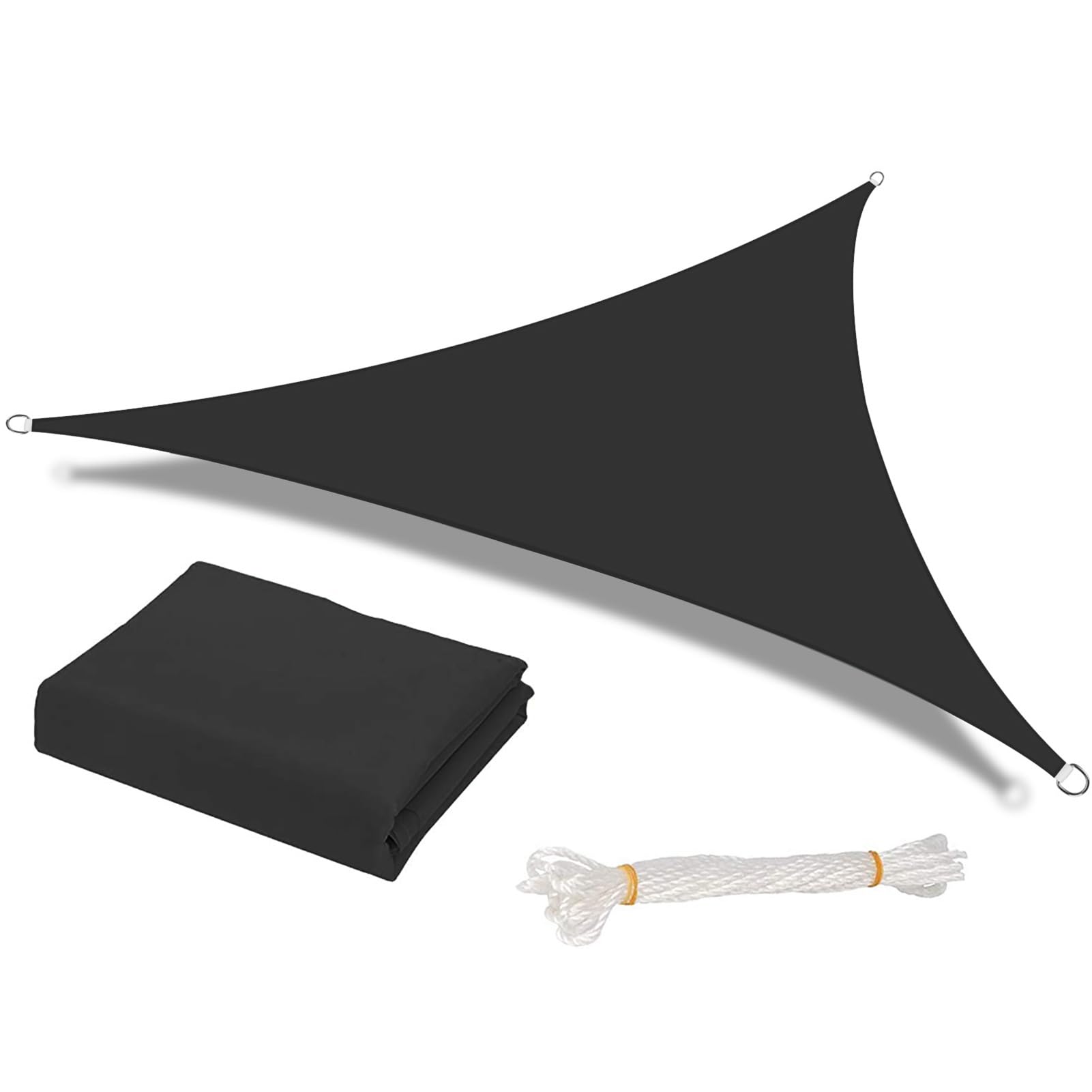 HEYOMART Sun Shade Sail Waterproof Outdoor Garden Patio Party Sunscreen Awning 2.5x2.5x2.5m Triangle Canopy 98% UV Block with Free Rope, Black — image 1