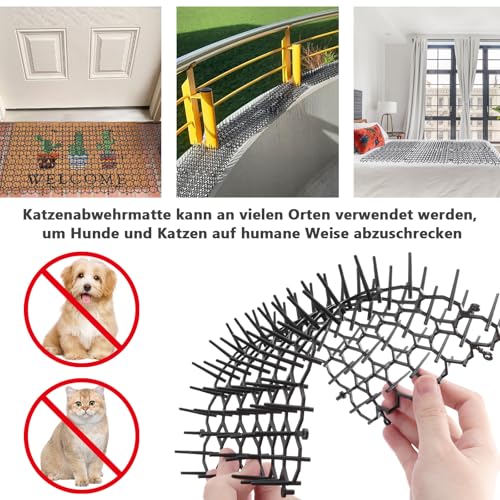 katzenschreck für Garten - 15 Stück Katzenabwehrmatten für draußen, effektive Katzengitter zur Abwehr von Katzen und Anderen Tieren (20 * 15cm, 15)