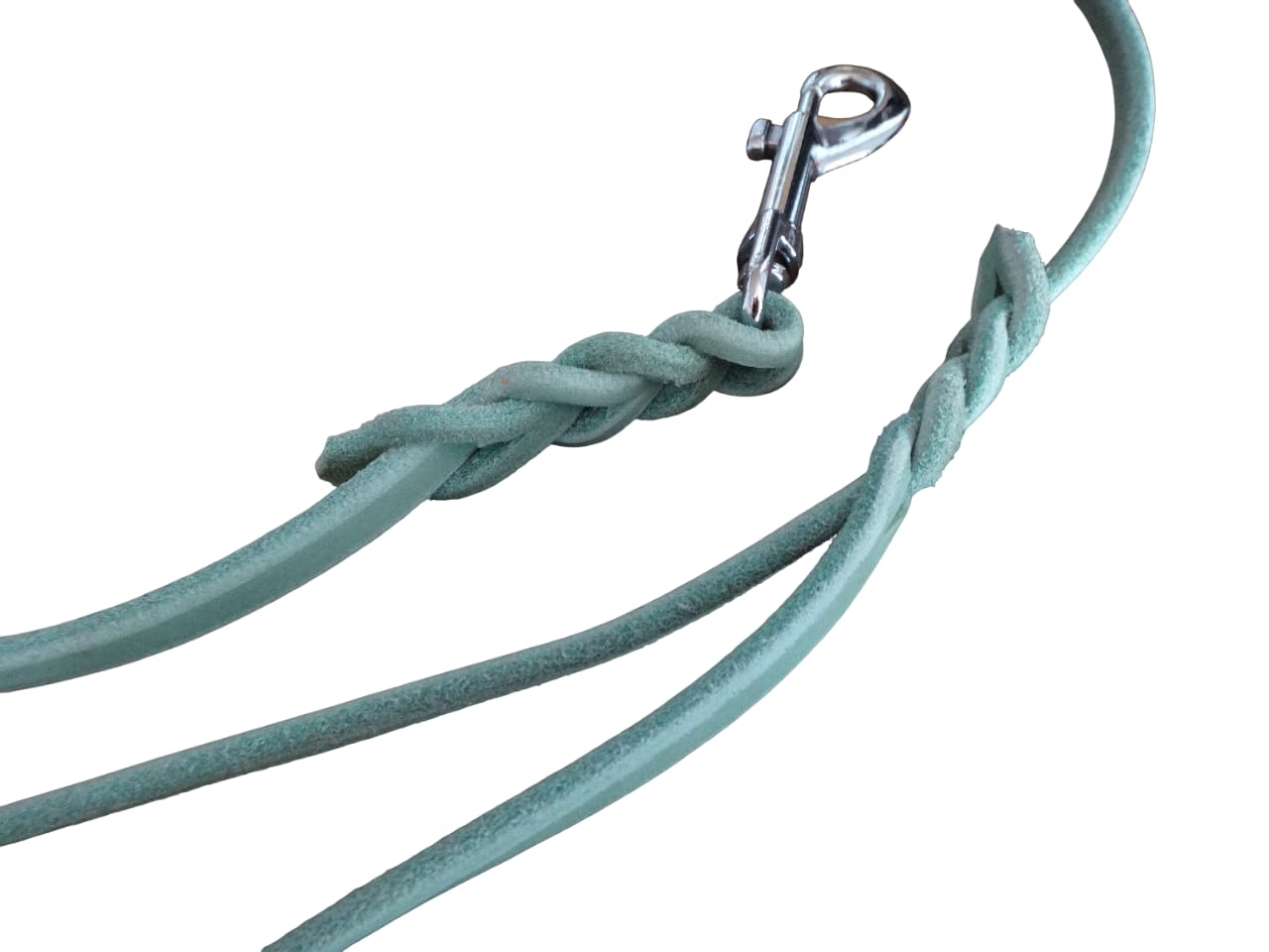 Hundeleine aus Fettleder 1m - 3m Bunte Farben mit Handschlaufe Breite 6/8/10/12/15/18mm (Mintgrün, 6mm - 1,50m)