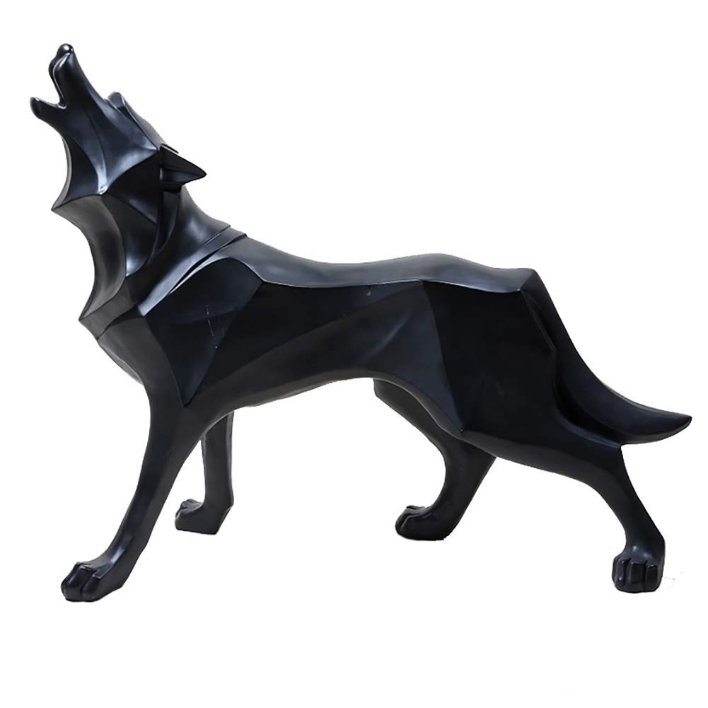 Statue de loup pour décoration de bureau, figurine inspirante pour créer une ambiance