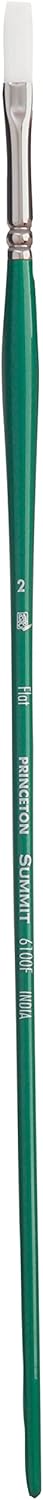Princeton Summit White Synthetic Paint Brush for Acrylic and Oil, Series 6100, Flat, 2