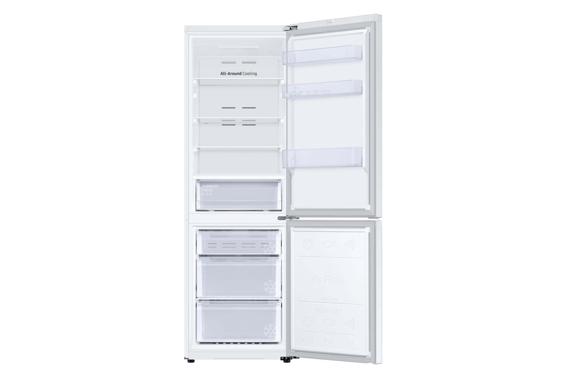 Samsung Kühlschrank mit Gefrierfach, 185 cm, SpaceMax, AI Energy Mode, EEK: C | Gleichmäßige Kühlung, Sparen Sie bis zu 10% Energie durch künstliche Intelligenz, Power Cool, Power Freeze