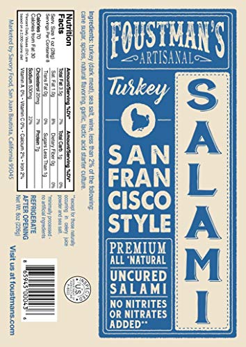 Foustman's Salami Variety 3-Pack (Beef, Turkey & Lamb) Artisan, Nitrate-Free, Naturally Cured #TOP7