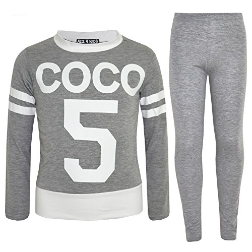 Ensemble crop top et legging fille gris vêtement enfant 7-8 ans imprimé