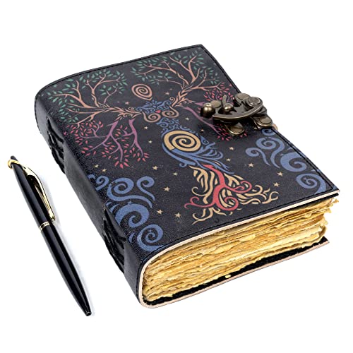 Journal de sorts en cuir bleu avec verrou vintage 18x13 cm Hocus Pocus