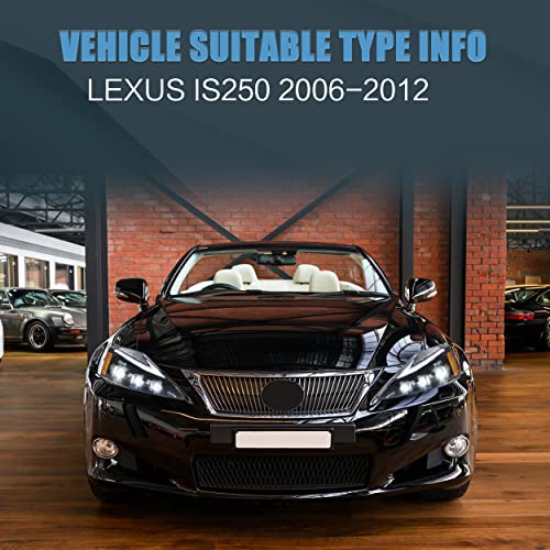 Vland Led Headlight Assembly Fit For Lexus Is250 Is250C Is350 Is350C Is220D 2006-2012, Isf 2008-2014, Plug-And-Play, Amber #TOP1