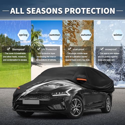 Housse de voiture pour Kia K5 imperméable et pare-soleil avec zip