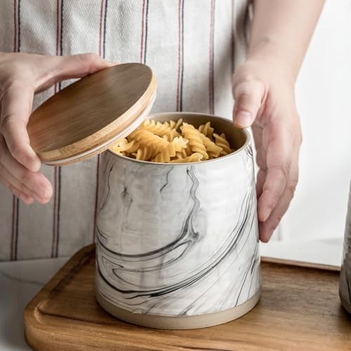 Ceramic Airtight Containers, Wide Mouth Food Storage Jars with Se...