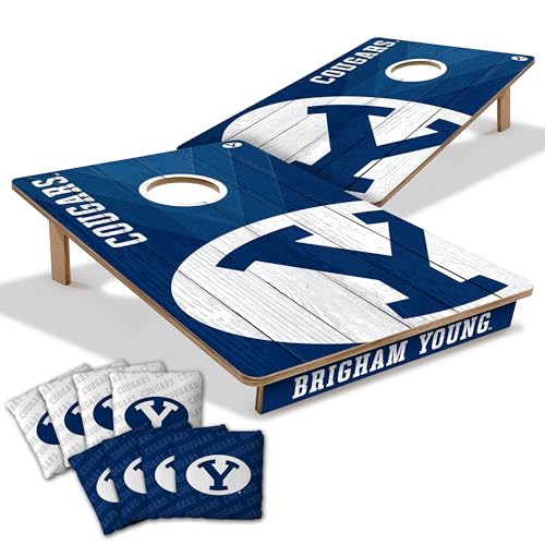 YouTheFan NCAA BYU Cougars 2’ x 3’ Wood Cornhole Game with Logo Bags