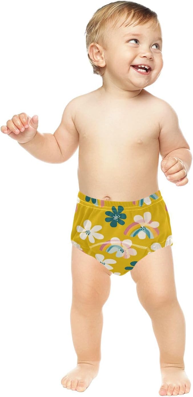 Little Boys Toilet Training Pants Reusable Style Azalea Yellow Rainbow Bed Wetting Underpants Potty