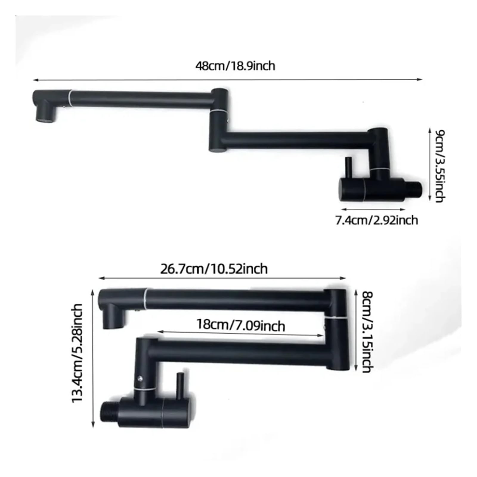 Grifos mezcladores para Fregadero Grifo de Cocina Plegable Pared Individual Agua fría rotación 360 Grados con caño Flexible la mayoría los escenarios (Plateado A)