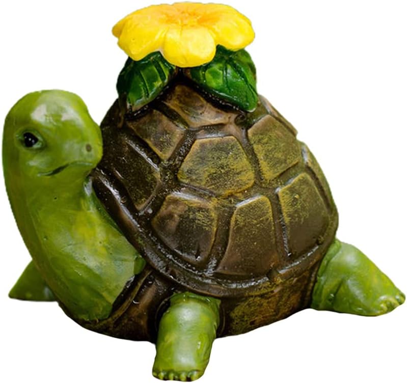 VOSAREA Turtle Garden Statue Tortoise Outdoor Decor Zen Turtles Tortoises Garden Statue Good Fortune Lucky Spring Outdoor Garden Decor Figurine Ornament