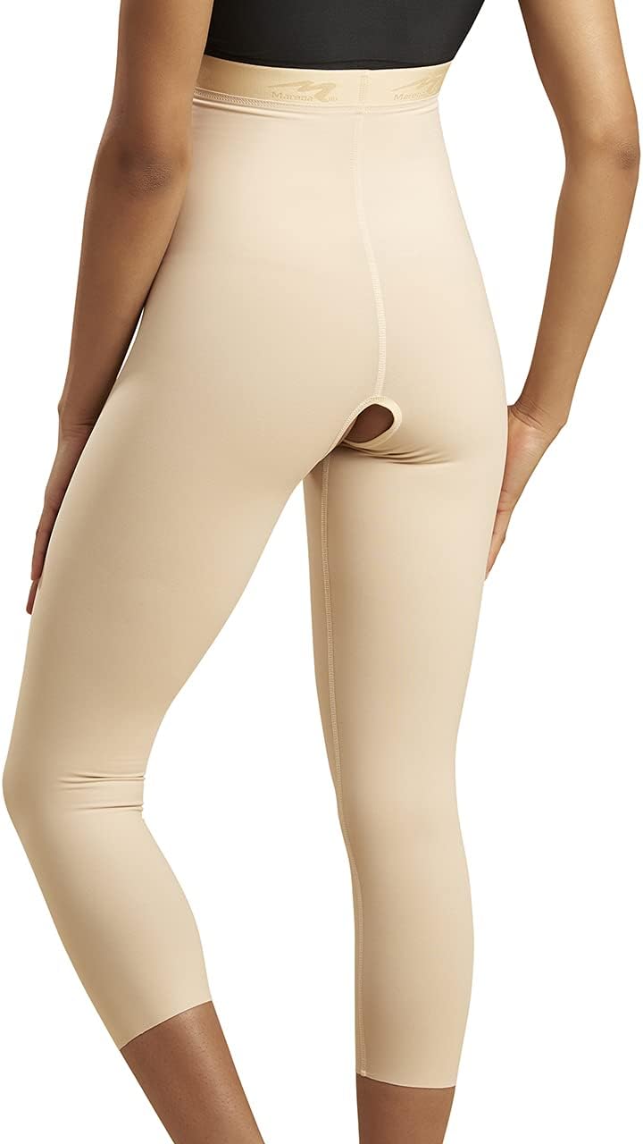 MARENA High-Waisted Stage 1 Compression Girdle with Mid-Calf Length Legs, Black, Size Medium