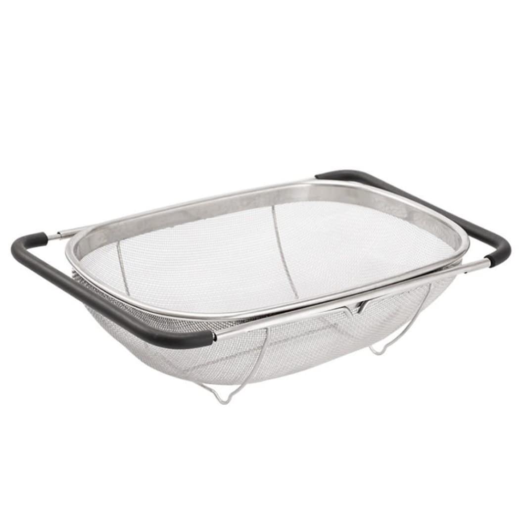 Wedhapy Rice Strainer Over Sink Colander Fine Mesh Stainless Steel Strainer Basket with Handle for Kitchen Sink S Oval Stainless Steel Colander