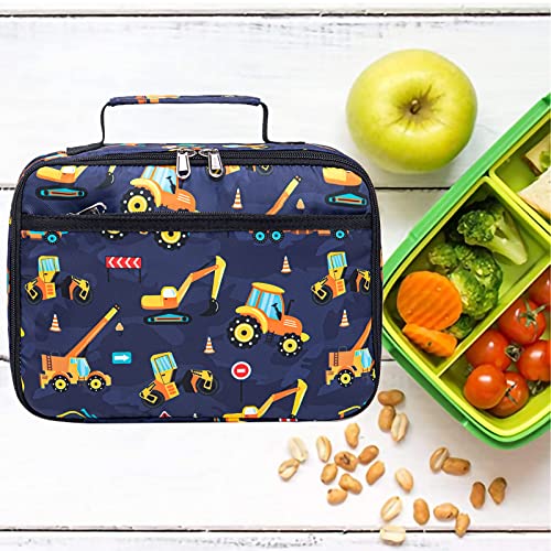 Image of BTOOP Lunch Bags for Kids Boys Insulated Lunch Boxes Cooler Toddler Lunch Tote Bag Thermo Picnic Bag for School Children(Truck-Navy Blue), 04364