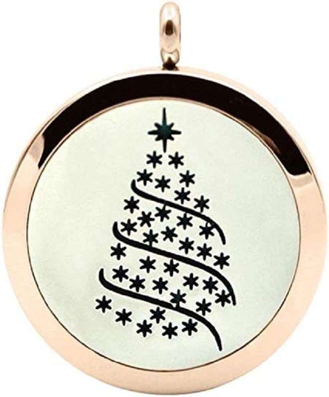 FAVOT Women's Perfume Necklace,Retro Essential Oil Disperser Pendant Necklace Women's Sweater Crystal Stainless Steel Pendant Jewelry Accessories (Rose Gold)