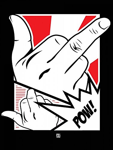 Art Print Pop Culture POW! Enrique - Toile Fine Art noir et blanc de qualité supérieure