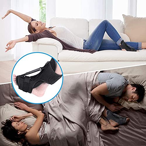 Fascitis Plantar Ajustable Férula Nocturna Soporte para pies Pie Caída Ortesis Tobillo Valgo Cinturón de corrección Hemiplejia Tobillo Férula Equipo de Salud Negro 20211210