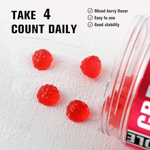 Image of 12 IN 1 Creatine Monohydrate Gummies Complex 9000mg for Women and Men to Support Muscle, Creatina gummy with L-Carnitine, B12, BCAA 2:1:1, Sugar Free, Non-GMO & Vegan, 120 Gummies, Mixed Berry Flavor